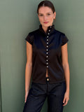 Top Kiki Black Shiny