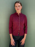 Top Kiki Long Pizzo Bordeaux