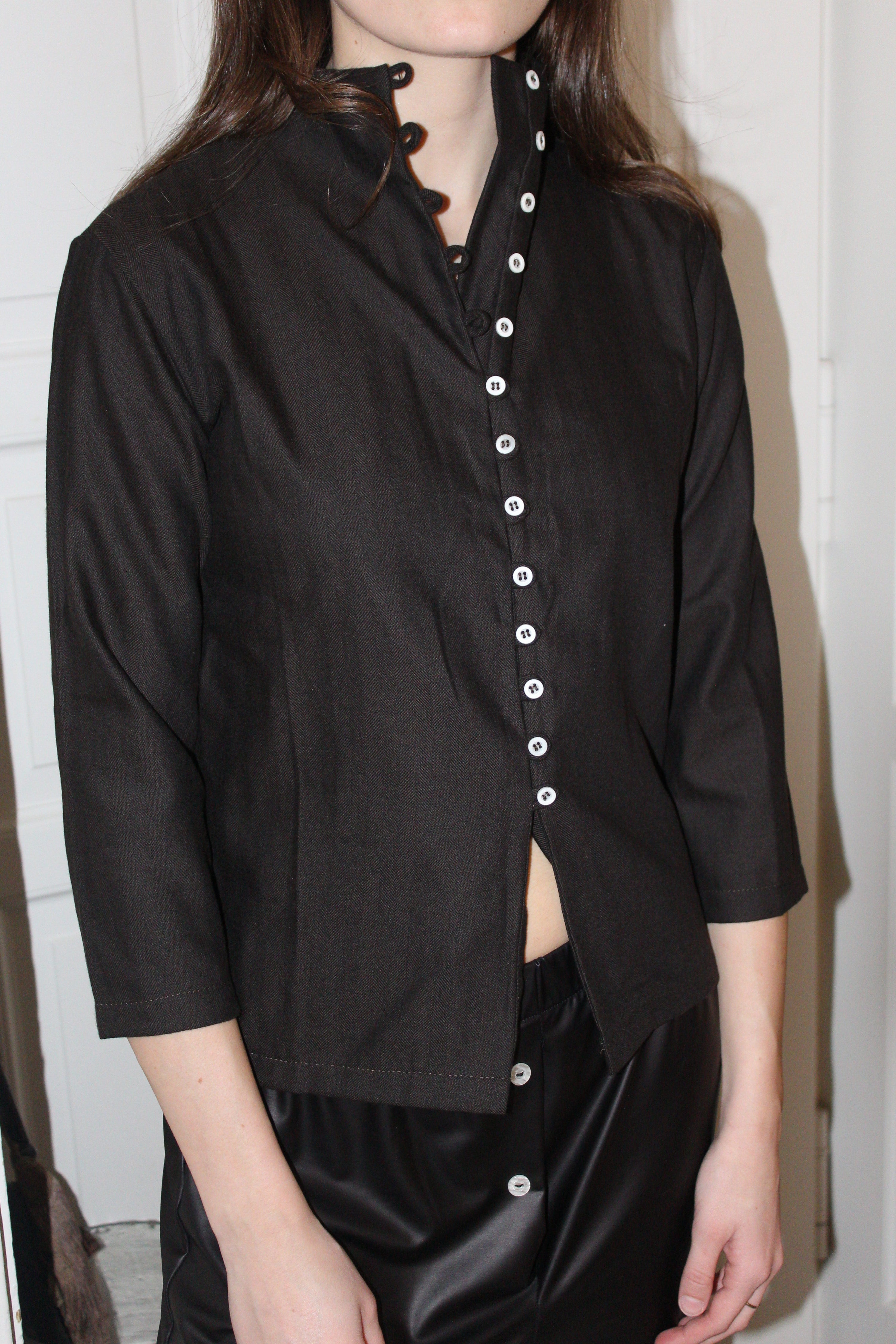 Top Kiki Marrone Spina di Pesce Long