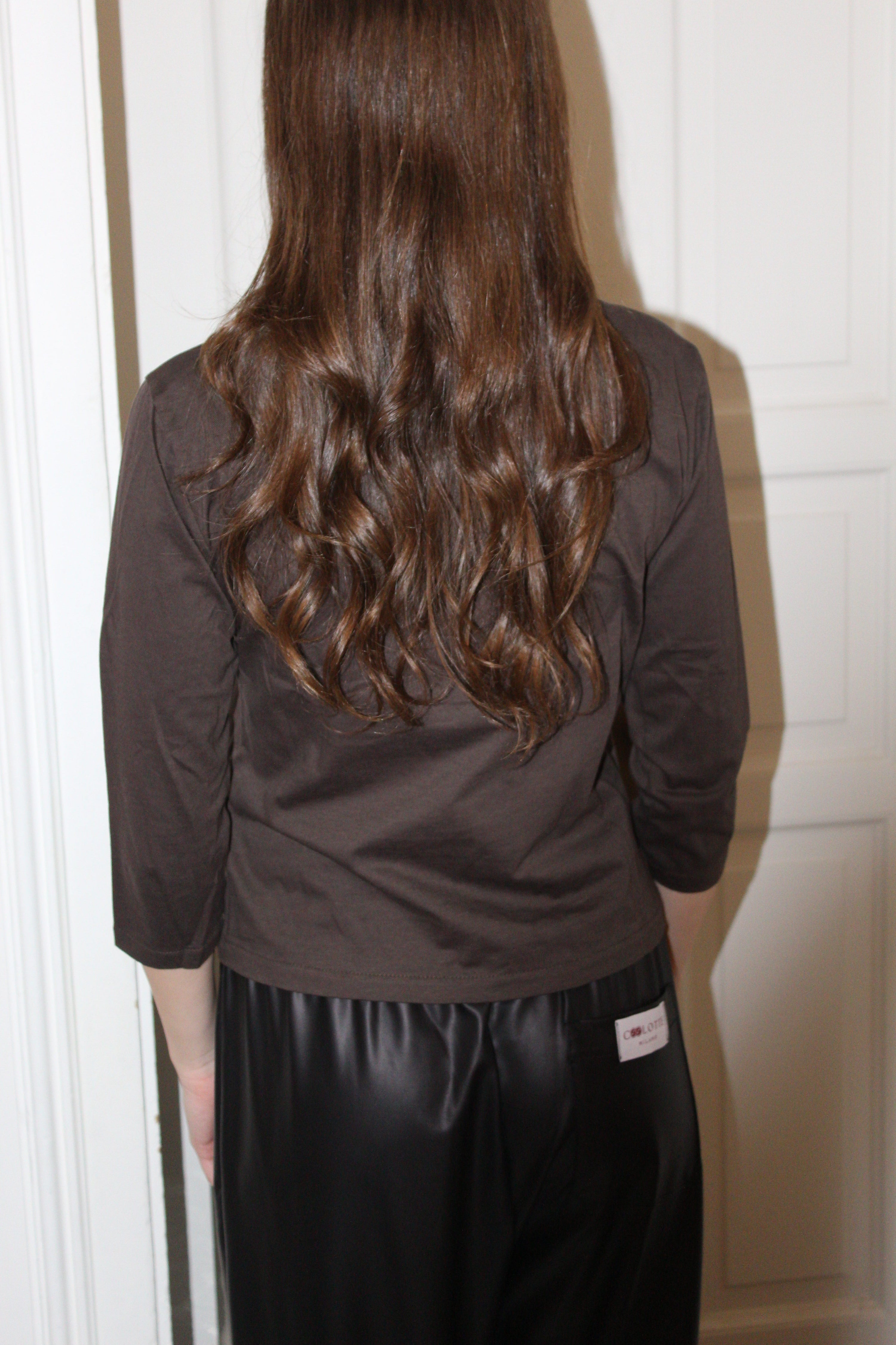 Top Kiki Jersey Marrone Long