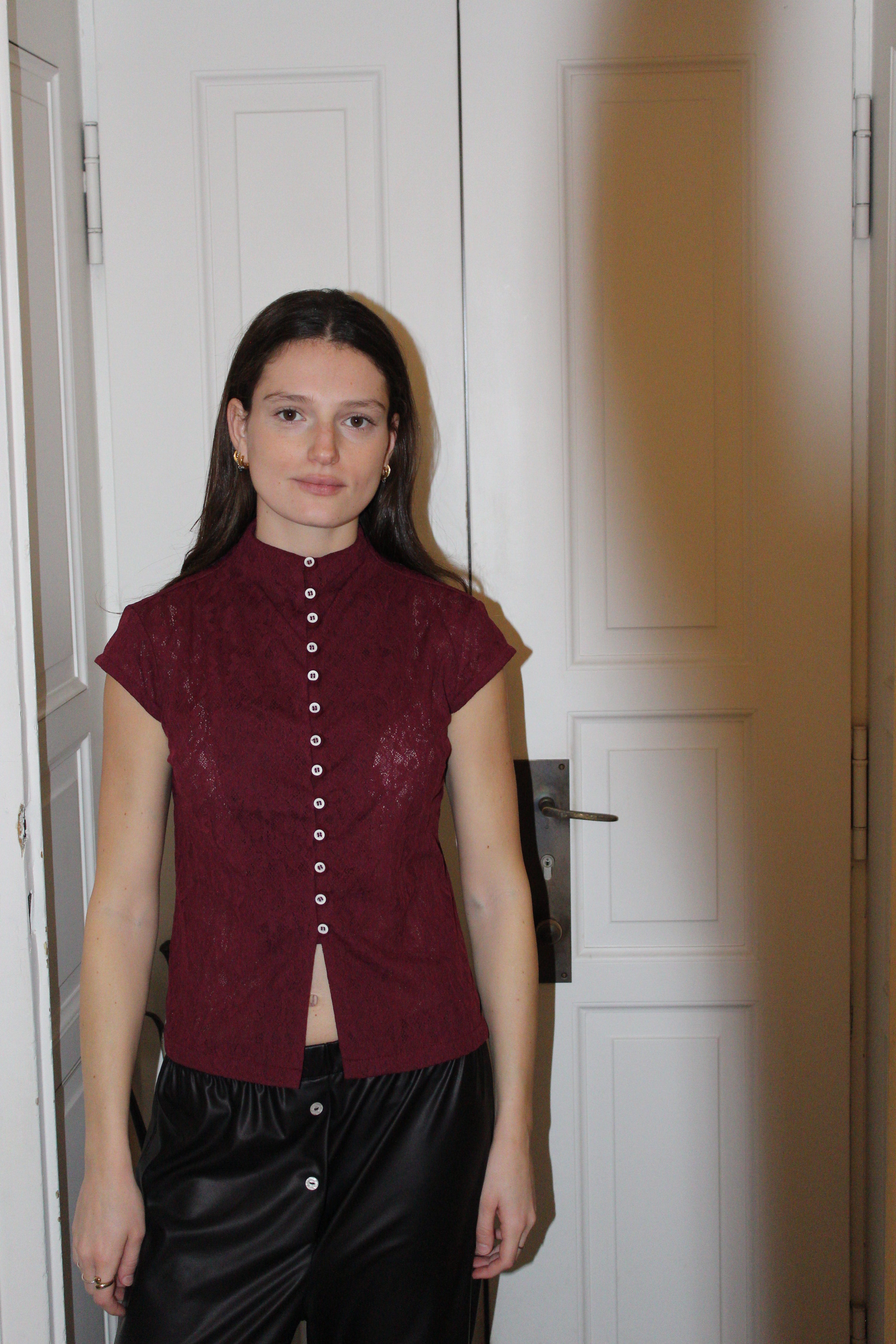 Top Kiki Pizzo Bordeaux Short